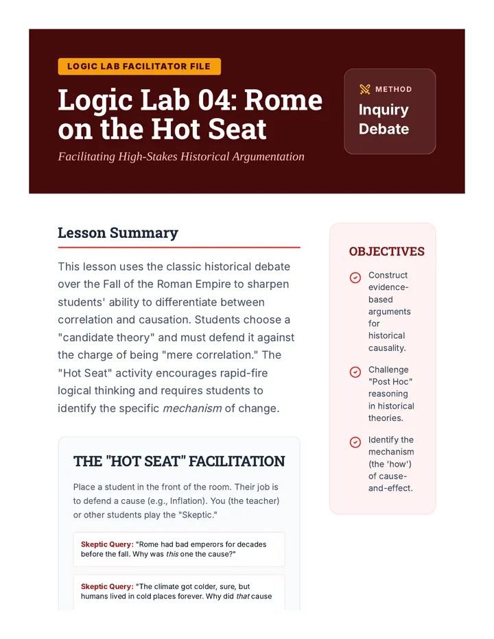 Rome Debate Teacher Guide