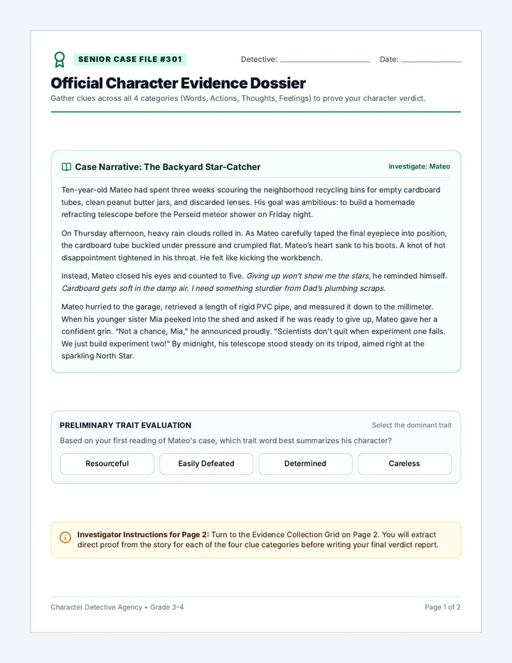 Case Dossier Worksheet