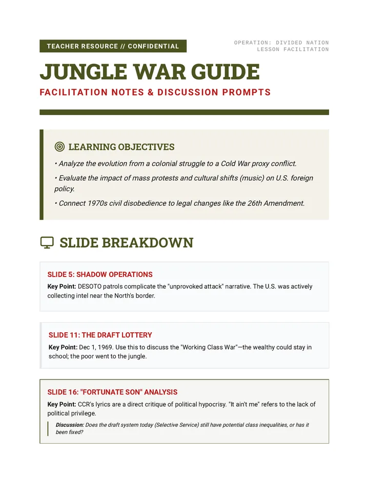 Jungle War Discussion Guide