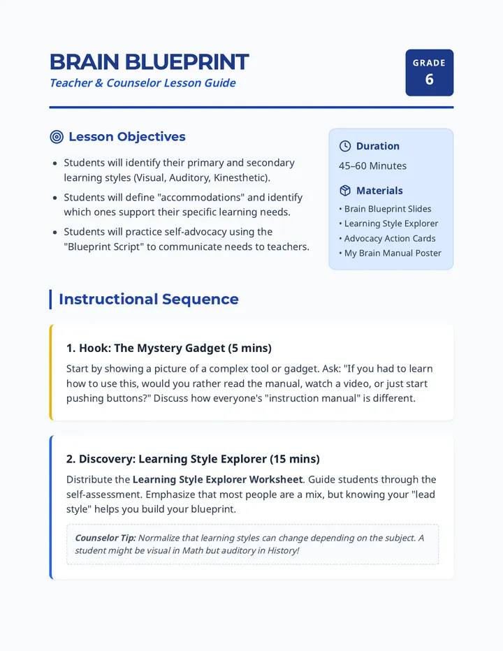Brain Blueprint Teacher Guide
