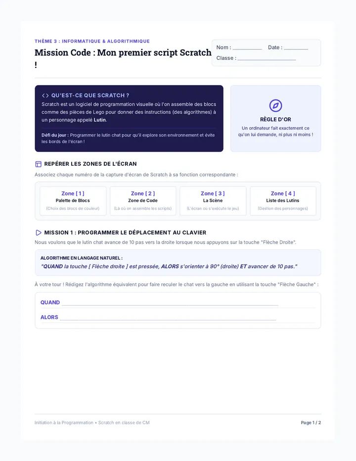 Mission Scratch Worksheet