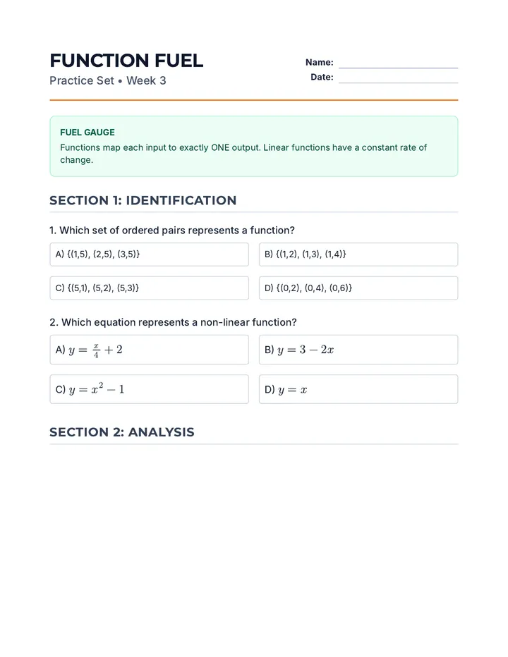 Function Fuel Practice Set