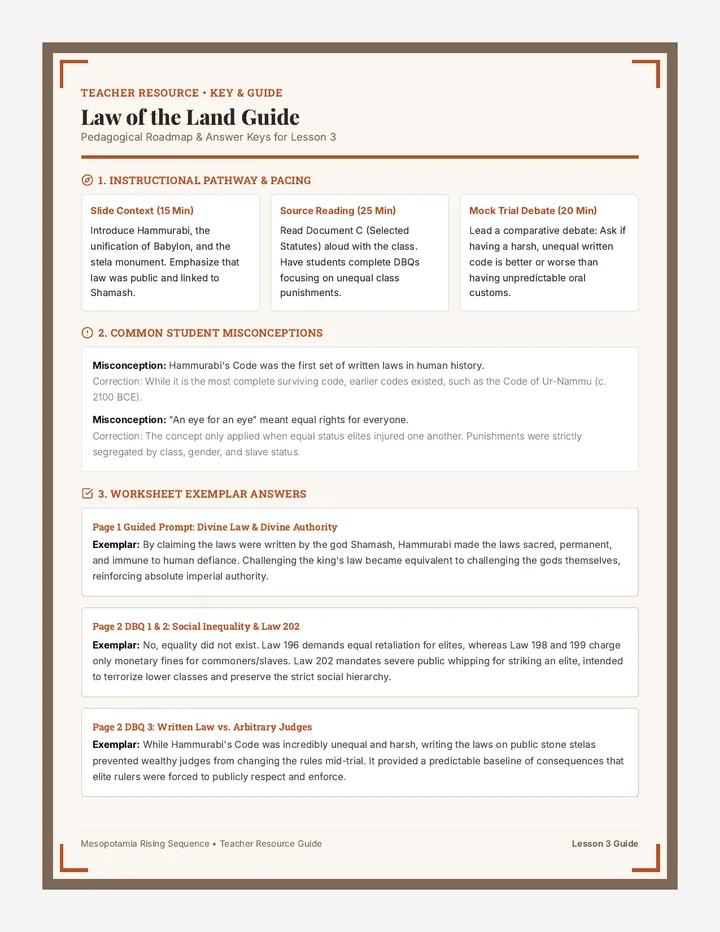 Law of the Land Teacher Guide