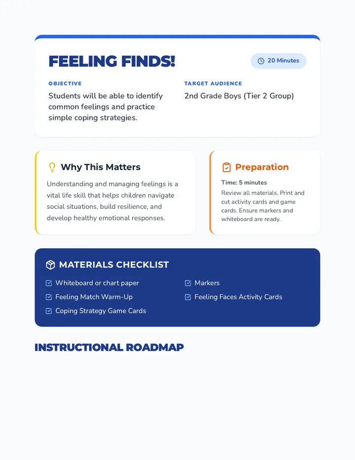 Feeling Finds Lesson Plan Teacher Guide