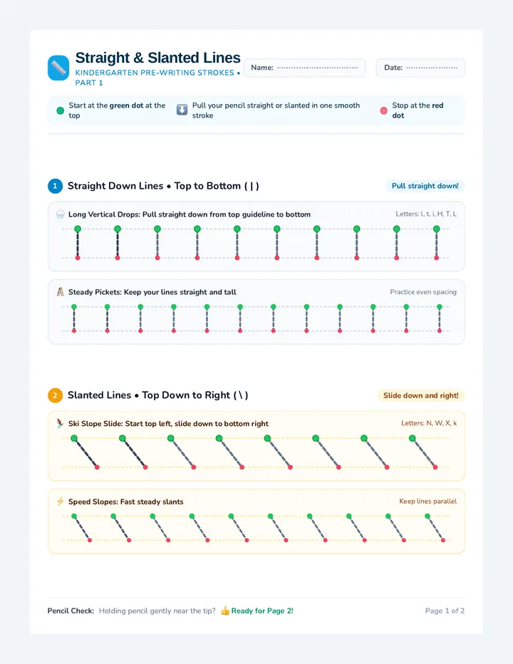 Straight and Slanted Worksheet