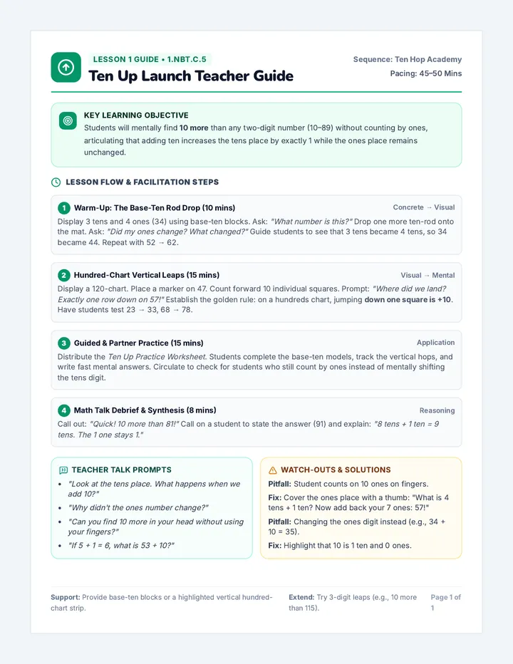 Ten Up Teacher Guide