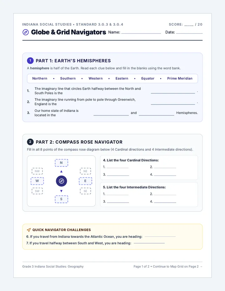 Navigator Grid Worksheet