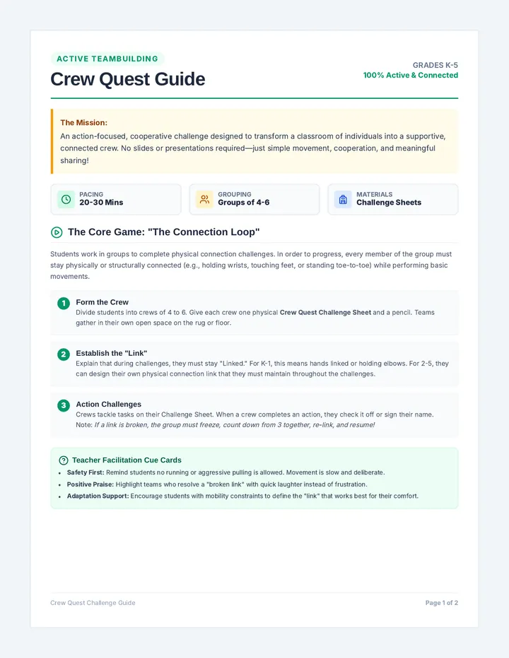 Crew Quest Teacher Guide