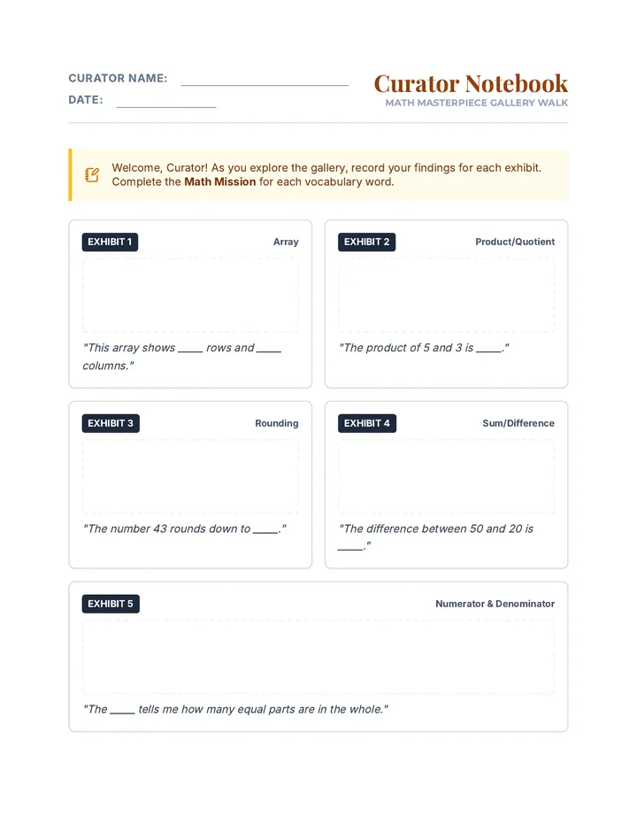 Curator Notebook Worksheet