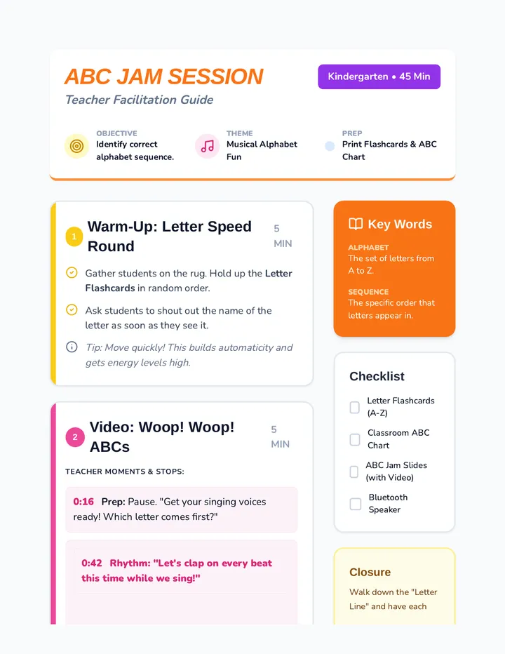 ABC Jam Session Teacher Guide