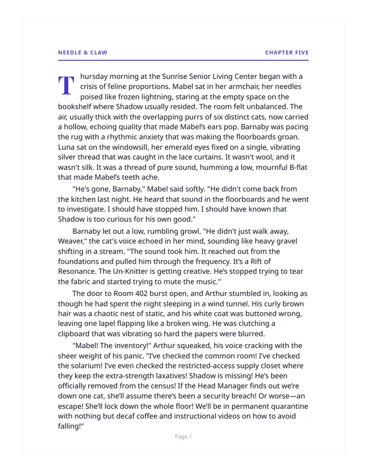Needle and Claw Chapter 5 Reading
