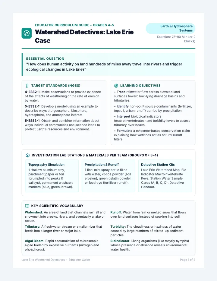 Watershed Detectives Lesson Plan