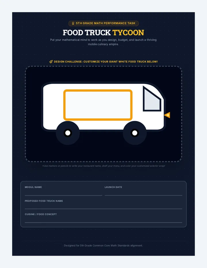 Food Truck Tycoon Student Workbook