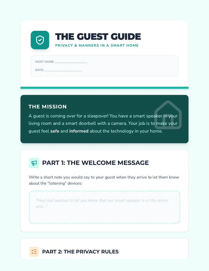 Guest Privacy Guide Worksheet