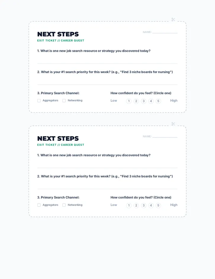 Next Steps Exit Ticket