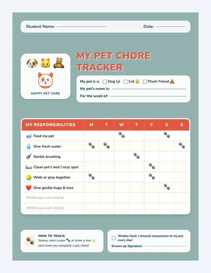 Pet Pals Chore Tracker