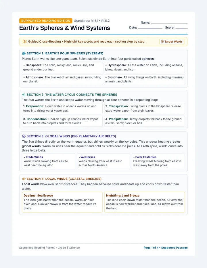 Atmosphere Systems Reading Packet