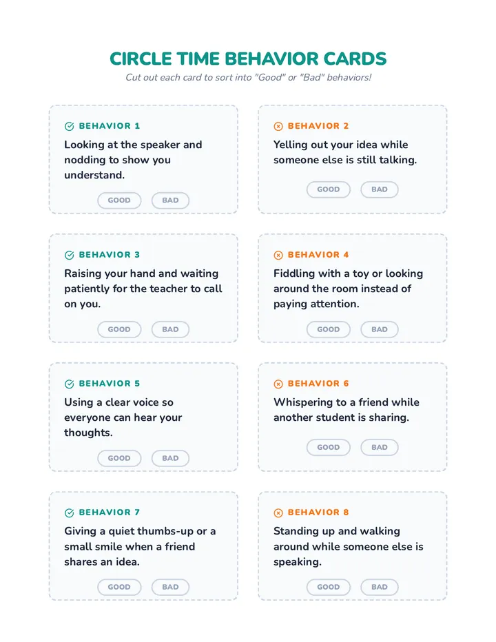 Good Listener Bad Listener Activity Cards