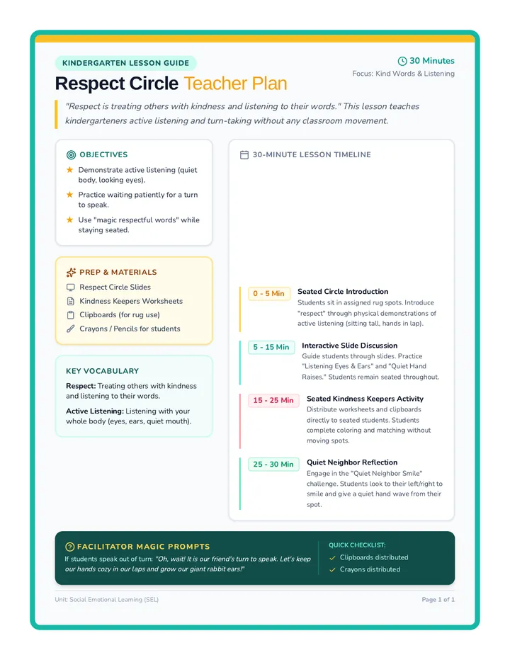 Respect Circle Teacher Guide