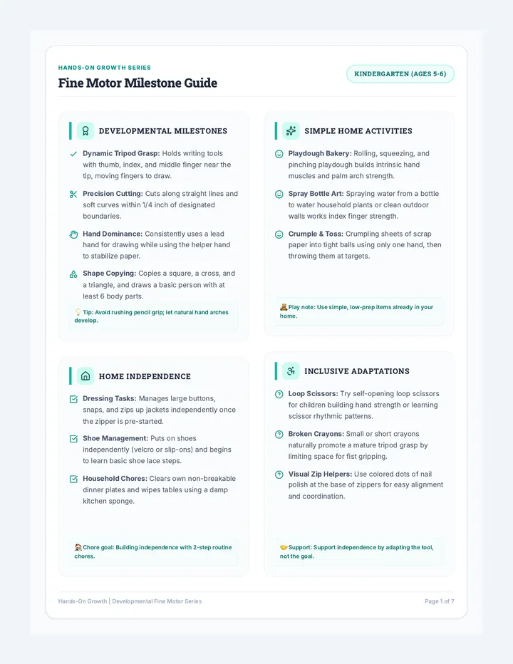 Motor Milestones Parent Handbook