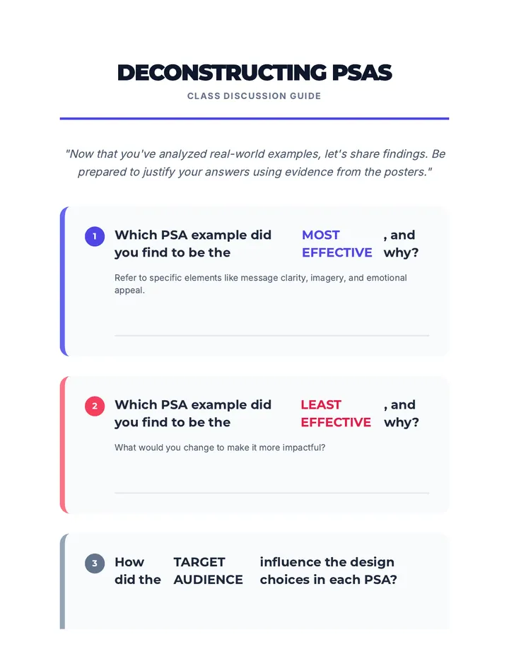 PSA Analysis Discussion Guide