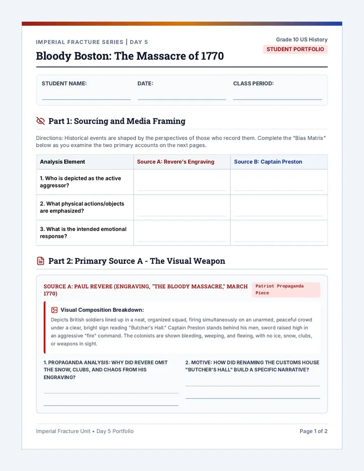 Boston Massacre Student Portfolio