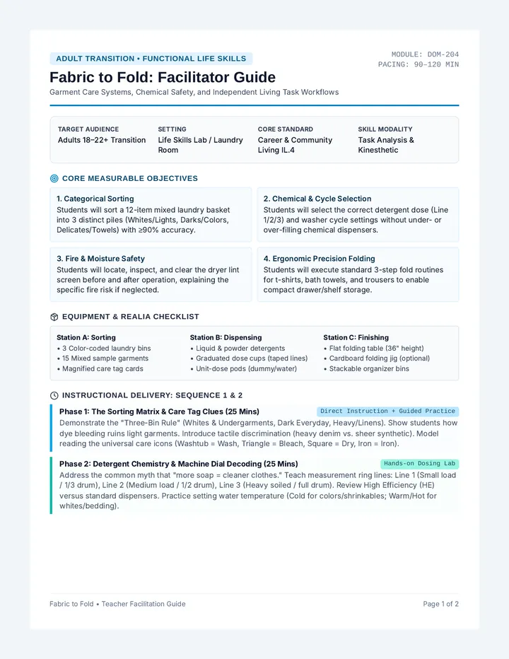 Fabric to Fold Lesson Plan