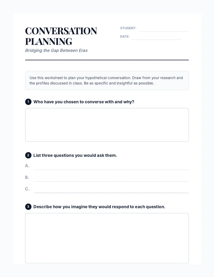 Conversation Planning Worksheet