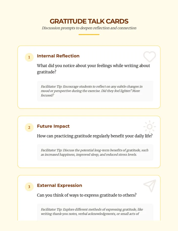 Gratitude Talk Cards