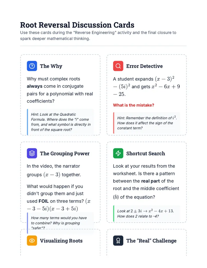 Root Reversal Discussion Cards
