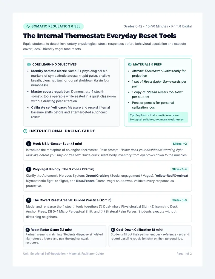Thermostat Reset Lesson Plan