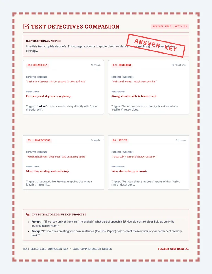 Case File Answer Key