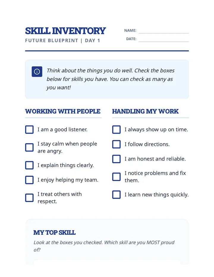 Skill Inventory Worksheet