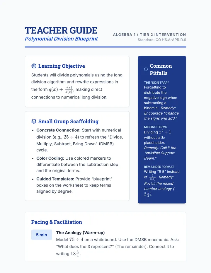 Intervention Teacher Guide