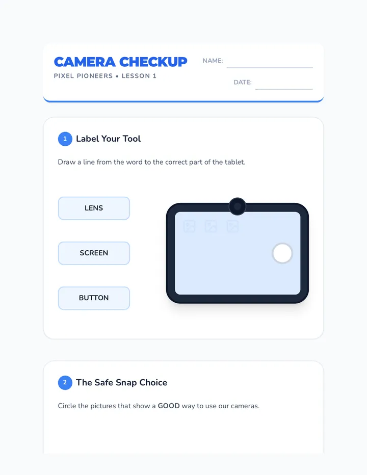 Camera Checkup Worksheet