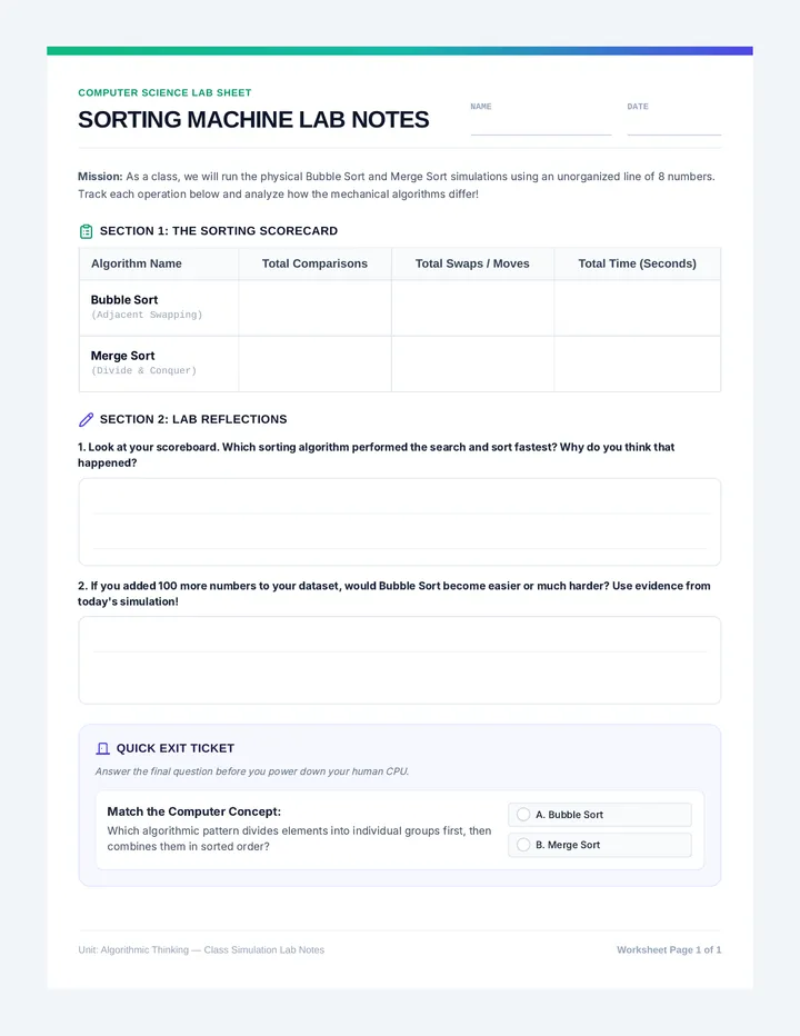Sorting Machine Lab Notes