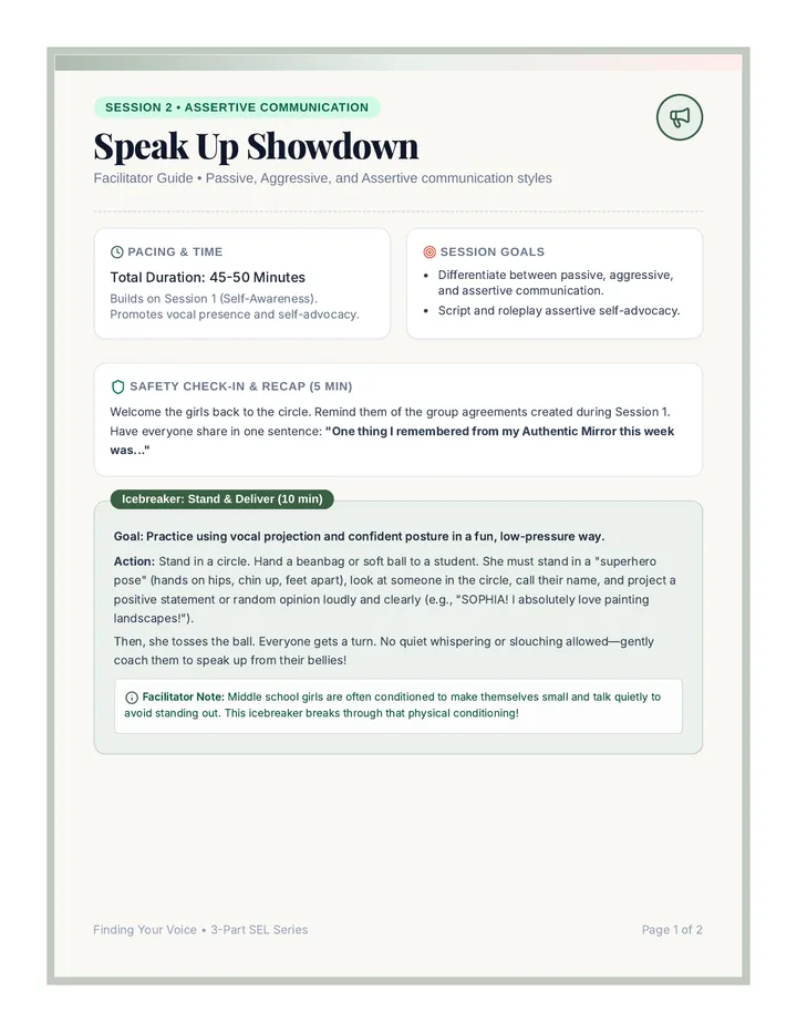Speak Up Facilitator Guide