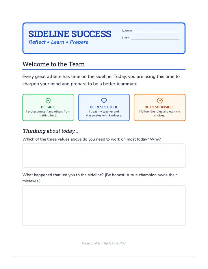 Sideline Success Packet Document