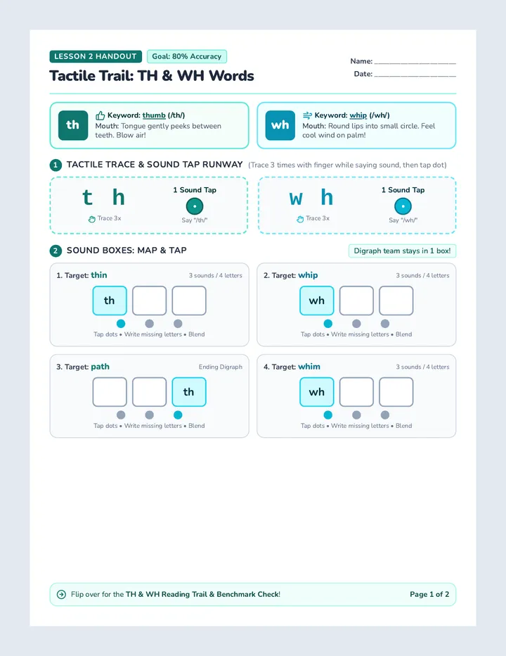 Tactile Trail Worksheet