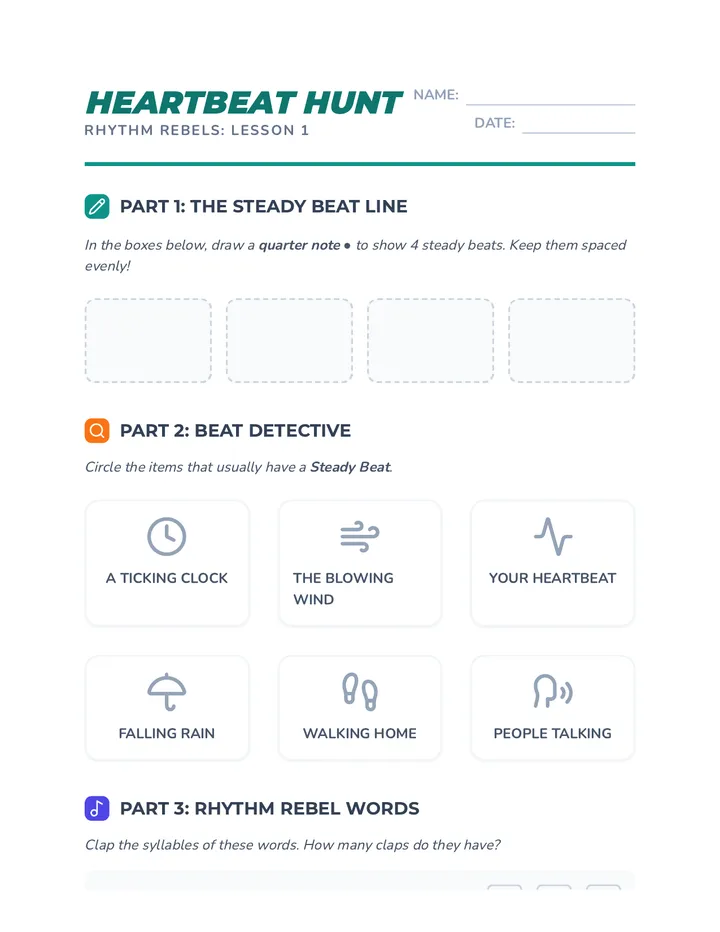 Heartbeat Hunt Worksheet