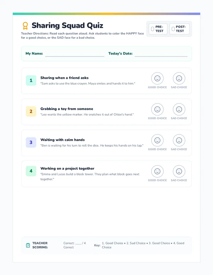 Sharing Squad Assessment page 1
