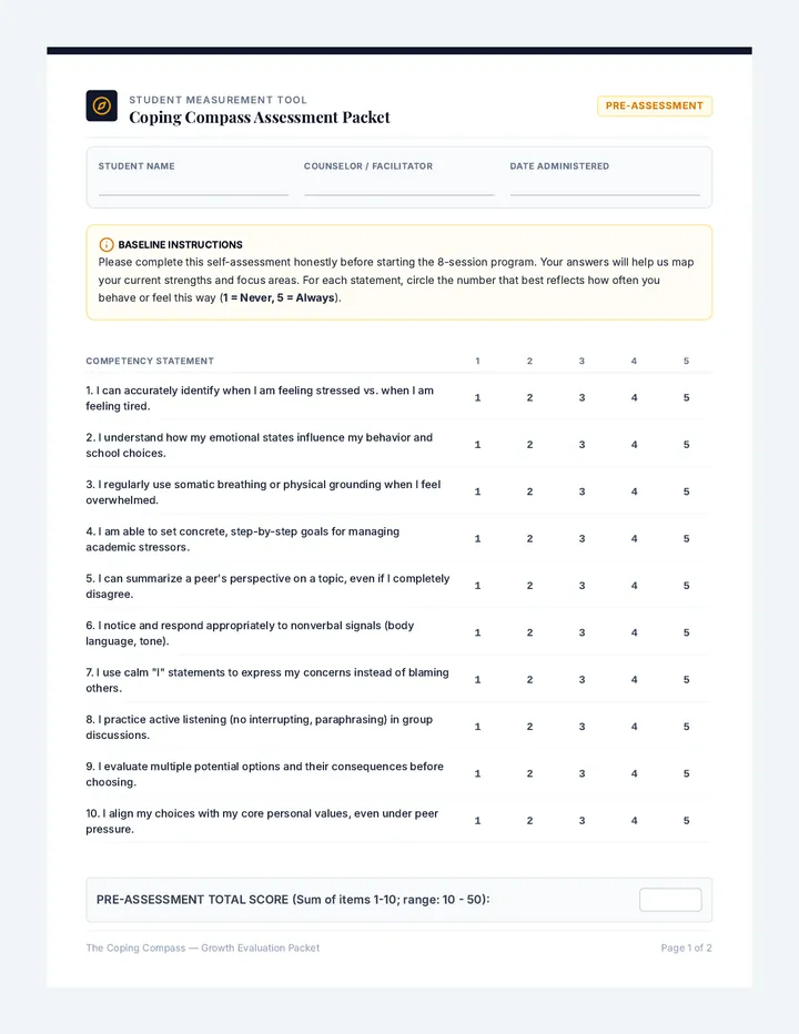 Coping Compass Assessment Packet