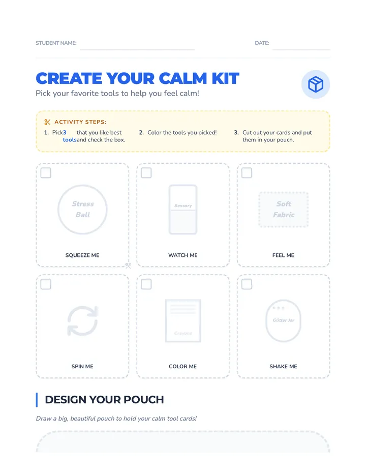 Create Your Calm Kit Activity