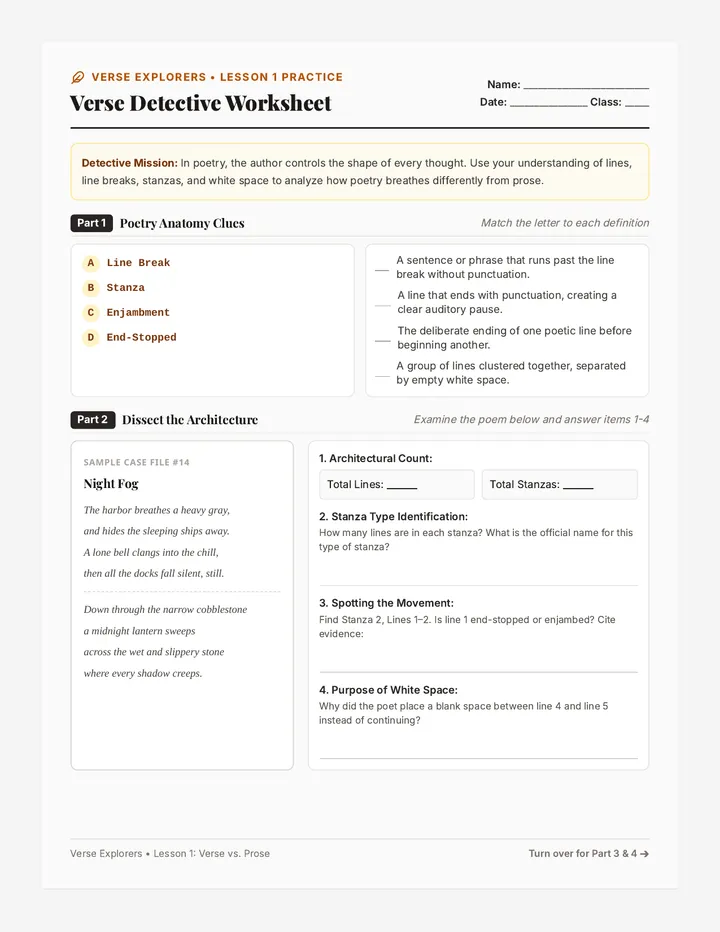 Verse Detective Worksheet