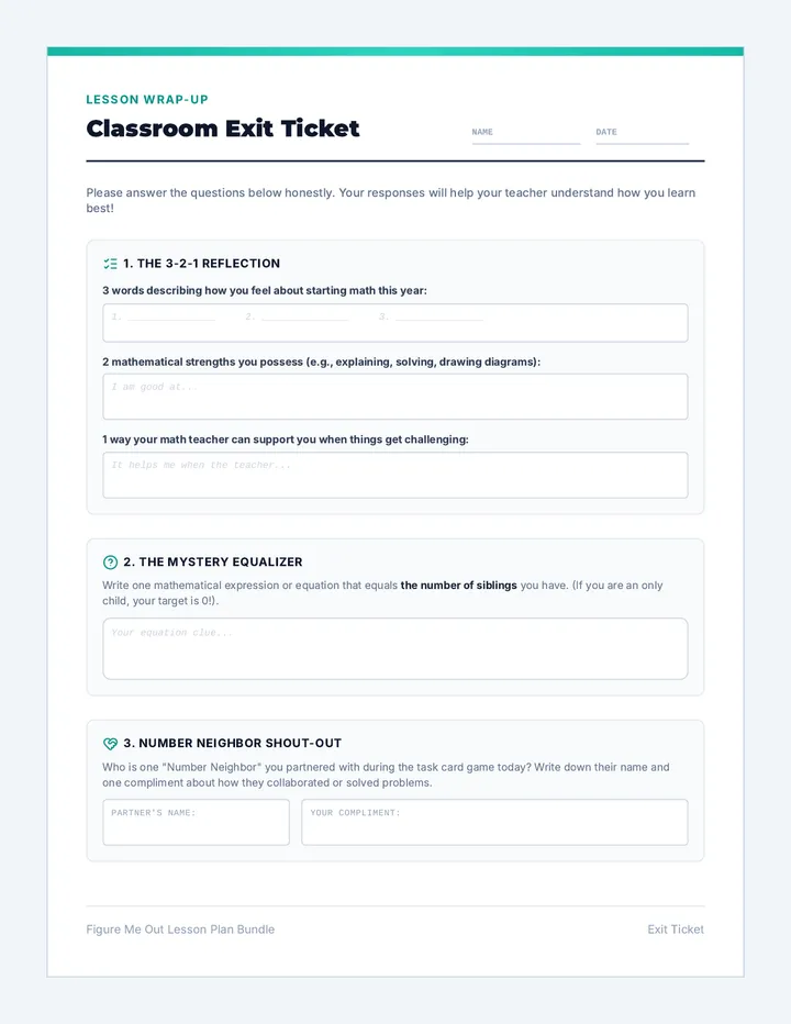 Figure Me Out Exit Ticket