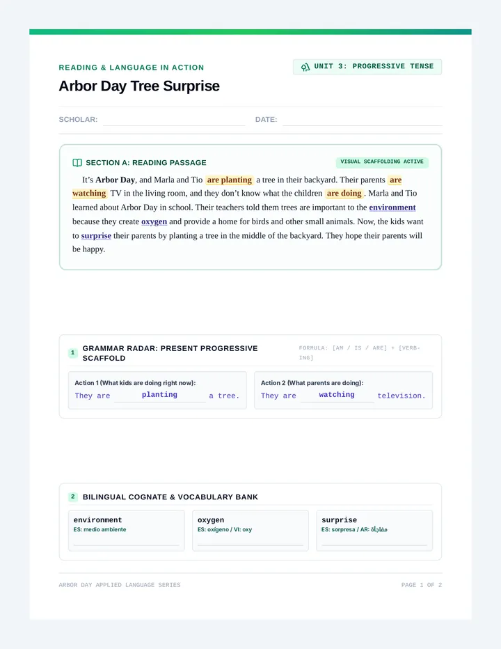 Arbor Day Companion Worksheet