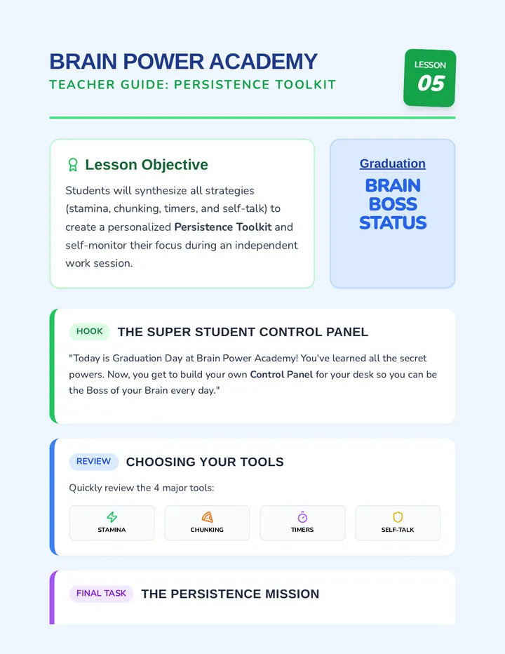Persistence Masters Teacher Guide