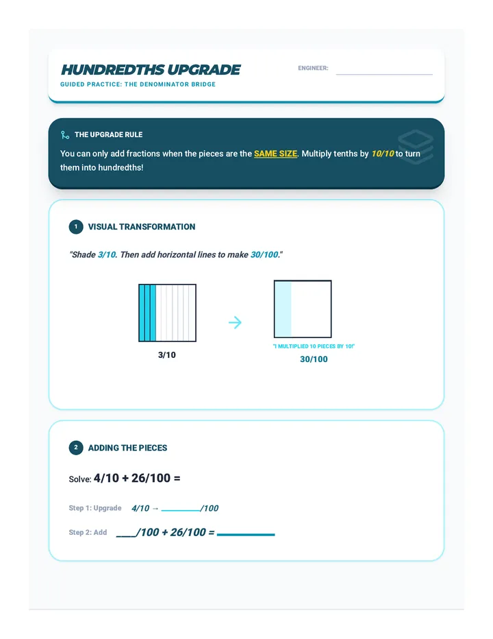 Hundredths Upgrade Guided Practice