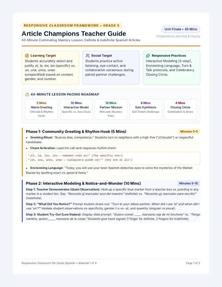 Article Champions Teacher Guide