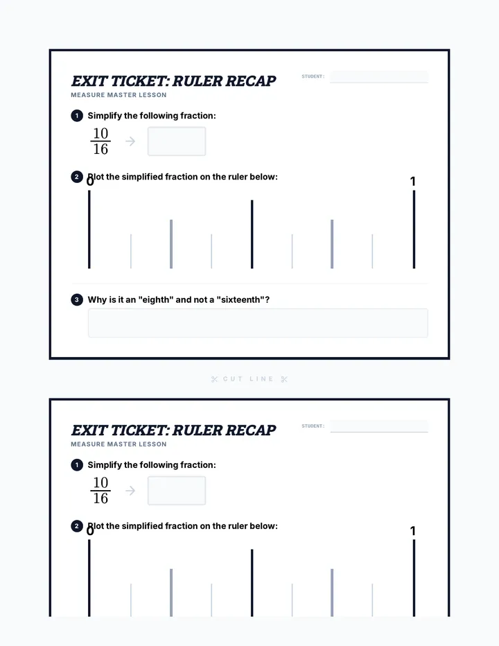 Measure Master Exit Ticket